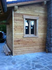 Construction extension bois chalet